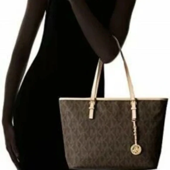 Michael Kors Dark Brown and Beige Tote - Picture 15 of 16